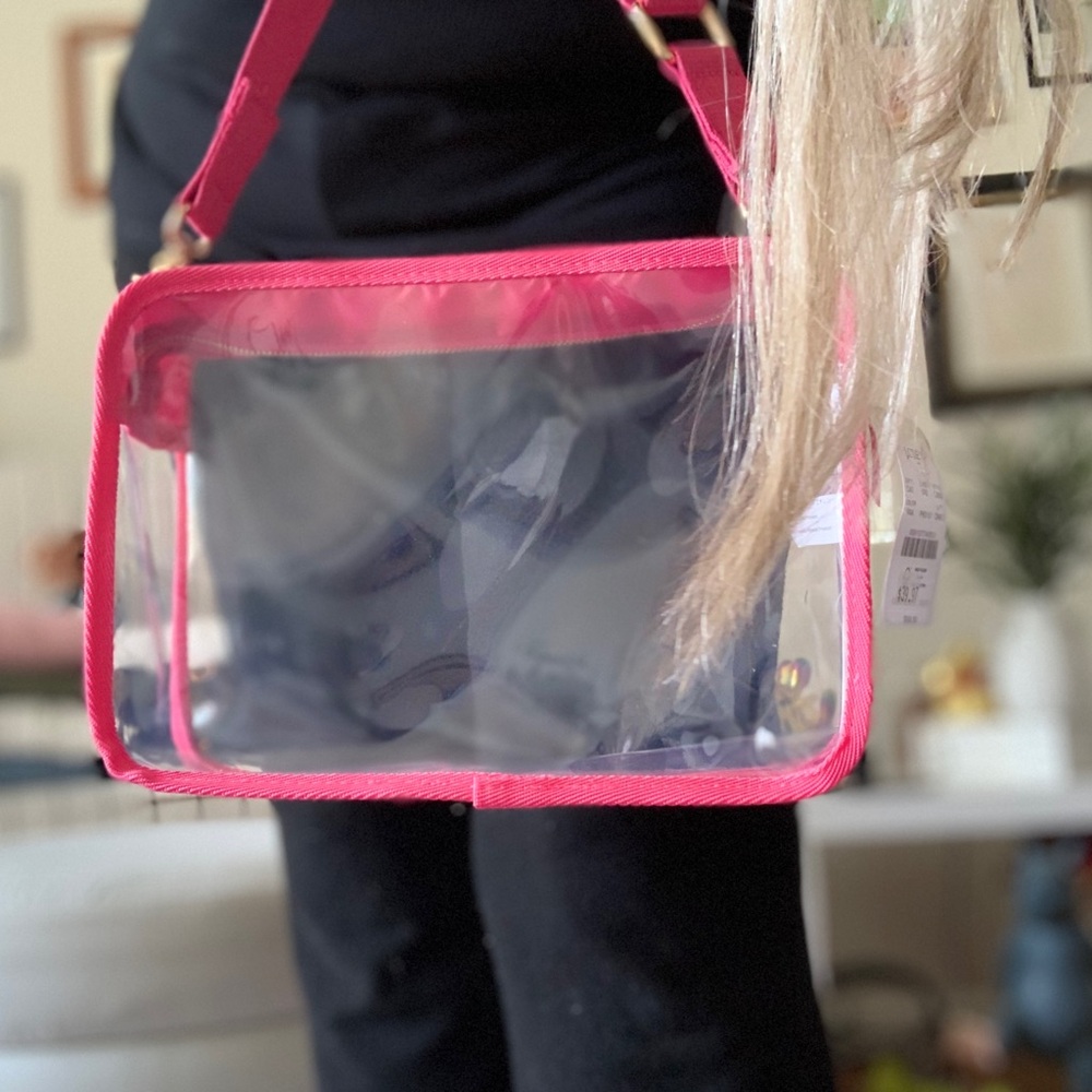 NWT J.CREW CLEAR CROSSBODY BAG W/SNAPDRAGON TRIM & STRAP - Picture 4 of 7